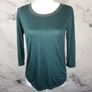 👚Club Monaco Open Back Faux Leather blouse sp